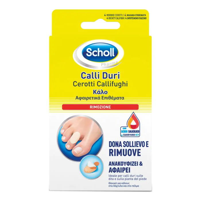 Scholl Cerotti Callifughi Rimozione Calli Duri 4 Cerotti + 4 Dischetti Scholl Cerotti Callifughi Rimozione Calli Duri 4 Cerotti + 4 Dischetti