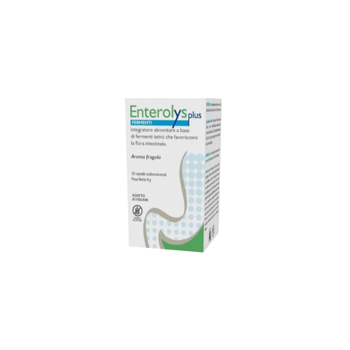 Enterolys plus 30 capsule acidoresistenti aroma fragola Enterolys plus 30 capsule acidoresistenti aroma fragola