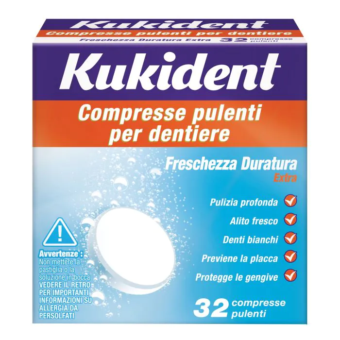 Kukident cleanser fresch 32 compresse pulizia protesi dentarie Kukident cleanser fresch 32 compresse pulizia protesi dentarie