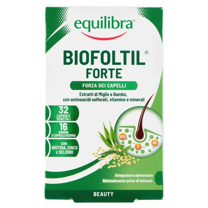 Equilibra Biofoltil Forte Integratore Capelli e Unghie 32 Perle Vegetali Equilibra Biofoltil Forte Integratore Capelli e Unghie 32 Perle Vegetali