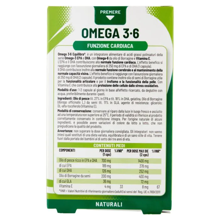 Equilibra Omega 3-6 Integratore Benessere Cardiovascolare 32 Perle