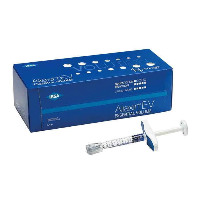 Siringa intra-dermica crosslinkato aliaxin ev acido ialuronico 1 ml 2 pezzi con talloncini adesivi e 4 aghi sterili Siringa intra-dermica crosslinkato aliaxin ev acido ialuronico 1 ml 2 pezzi con talloncini adesivi e 4 aghi sterili
