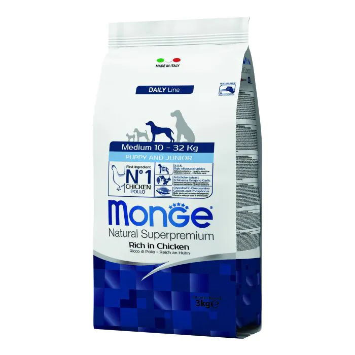 Monge Cane Natural Superpremium Puppy&Junior Medium Pollo 3 Kg