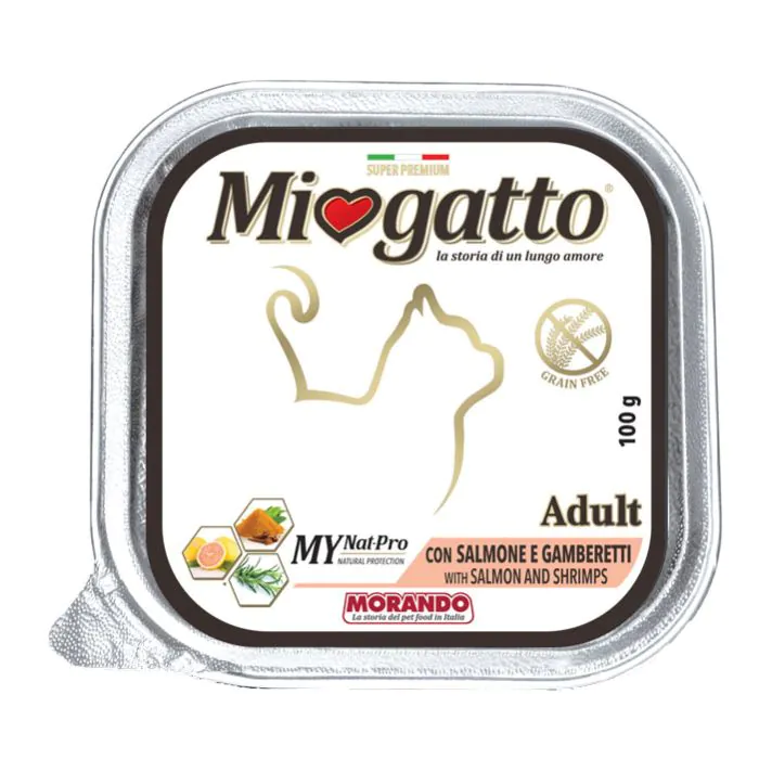 Miogatto Adult Salmone/Gamberetti Grain Free 100 G Miogatto Adult Salmone/Gamberetti Grain Free 100 G
