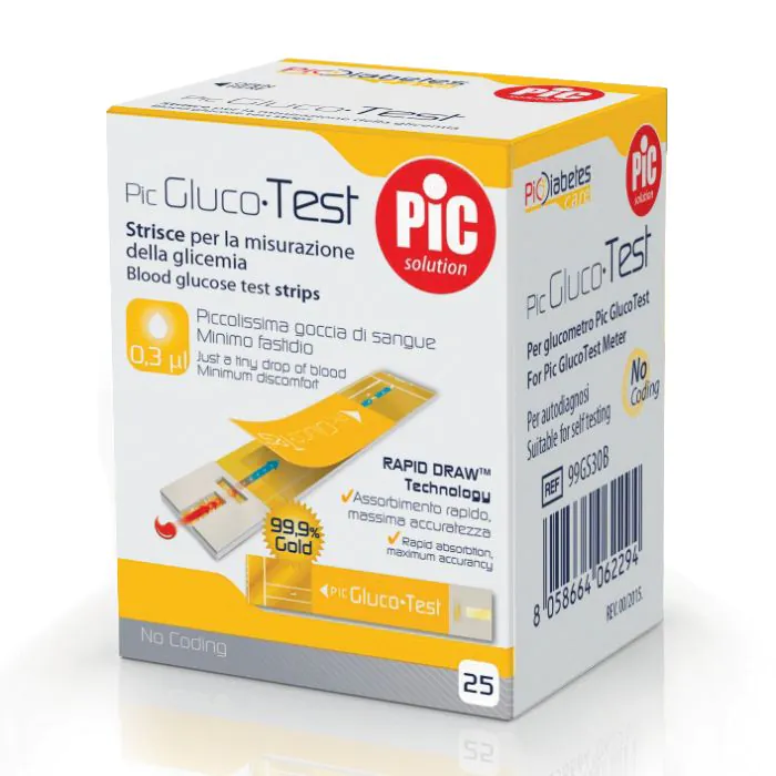 Strisce Pic Glucotest 25 Pezzi Strisce Pic Glucotest 25 Pezzi