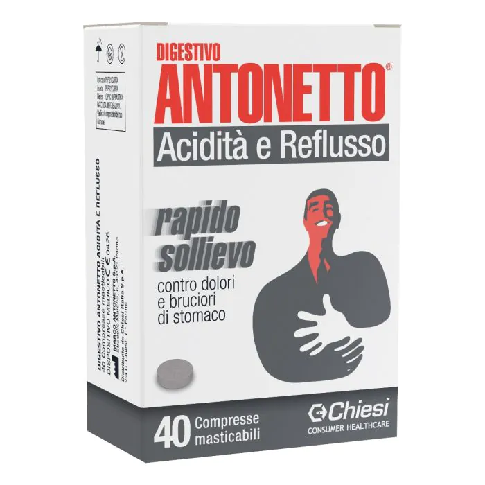 Digestivo antonetto acidità e reflusso 40 compresse Digestivo antonetto acidità e reflusso 40 compresse