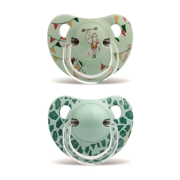 Suavinex succhietto anatomico s 6/18 mesi forzuto verde 2 pezzi Suavinex succhietto anatomico s 6/18 mesi forzuto verde 2 pezzi