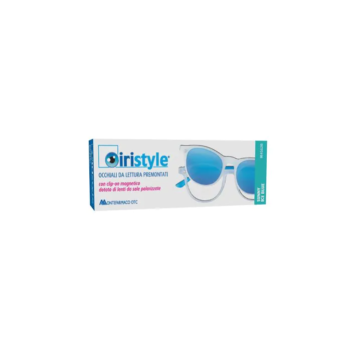 Occhiale da lettura premontato iristyle sunny ice blu +2,50 con clip on magnetico dotato di lenti da sole polarizzate 1 paio Occhiale da lettura premontato iristyle sunny ice blu +2,50 con clip on magnetico dotato di lenti da sole polarizzate 1 paio