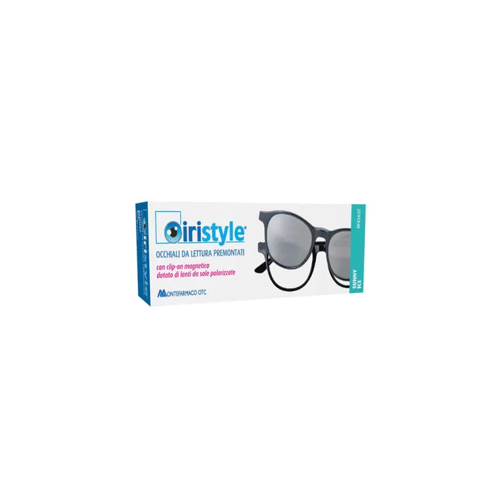 Occhiale da lettura premontato iristyle sunny ice +2,50 con clip on magnetico dotato di lenti da sole polarizzate 1 paio