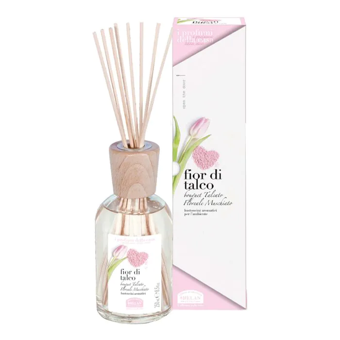 I profumi della casa fior di talco-bastoncini aromatici 250 ml I profumi della casa fior di talco-bastoncini aromatici 250 ml