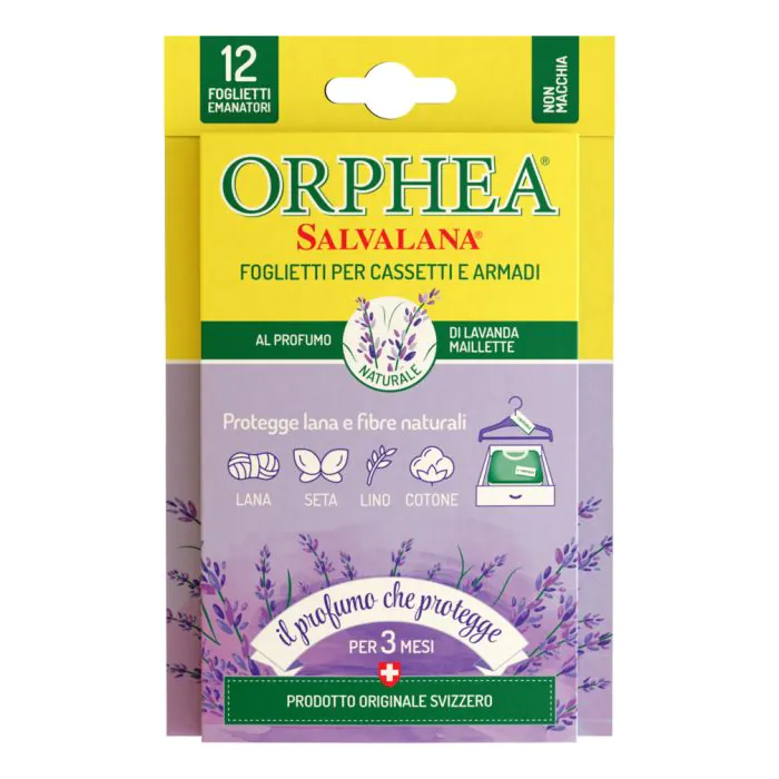 ORPHEA - Salvalana Foglietti Per Cassetti E Armadi Al Profumo Di Lavanda Maillette 12 Foglietti