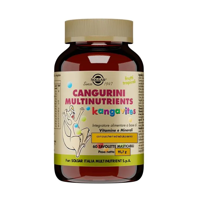 Cangurini multinutrients frutti tropicali 60 tavolette Cangurini multinutrients frutti tropicali 60 tavolette