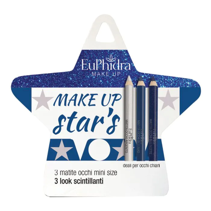 Euphidra cofanetto make up star's occhi chiari 2 matite blu + 1 matita argento