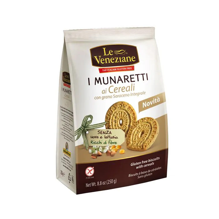 Le Veneziane Munaretti Biscotti Cereali Grano Saraceno Integrale 250 G Le Veneziane Munaretti Biscotti Cereali Grano Saraceno Integrale 250 G