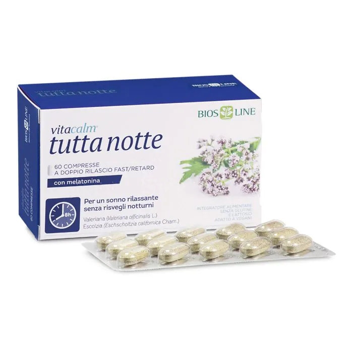 Vitacalm tutta notte con melatonina 60 compresse Vitacalm tutta notte con melatonina 60 compresse