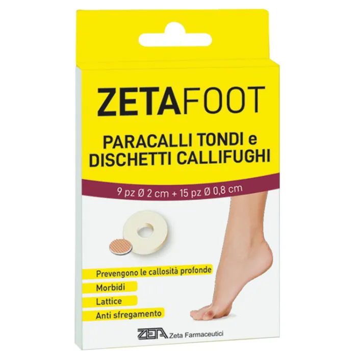 Zetafoot paracallo tondo 9 pezzi + dischetto callifugo 15 pezzi Zetafoot paracallo tondo 9 pezzi + dischetto callifugo 15 pezzi