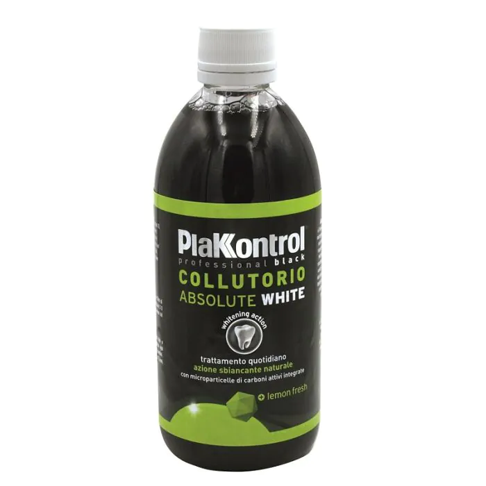 Plakkontrol absolute white collutorio black 500 ml