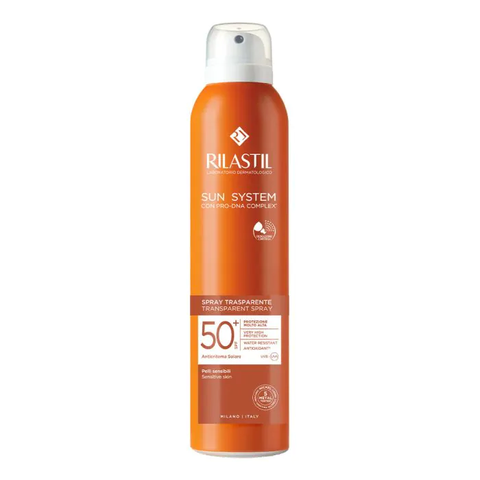 Rilastil Sun System Spray Solare Trasparente SPF 50+ Protezione Corpo 200 ml Rilastil Sun System Spray Solare Trasparente SPF 50+ Protezione Corpo 200 ml