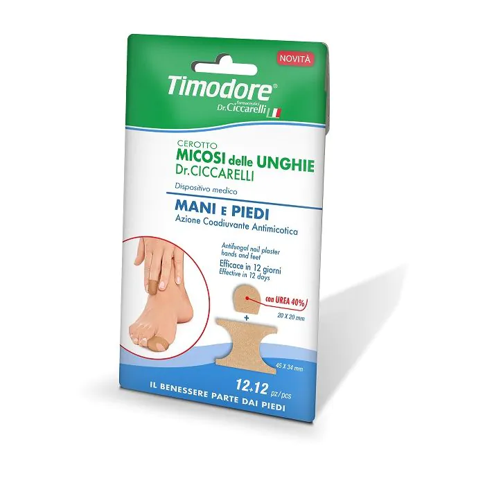 Cerotto timodore per micosi unghie mani e piedi 12 + 12 pezzi Cerotto timodore per micosi unghie mani e piedi 12 + 12 pezzi