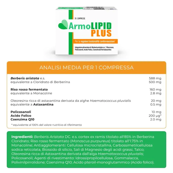 Armolipid Plus 70 Compresse Integratore Per Il Colesterolo