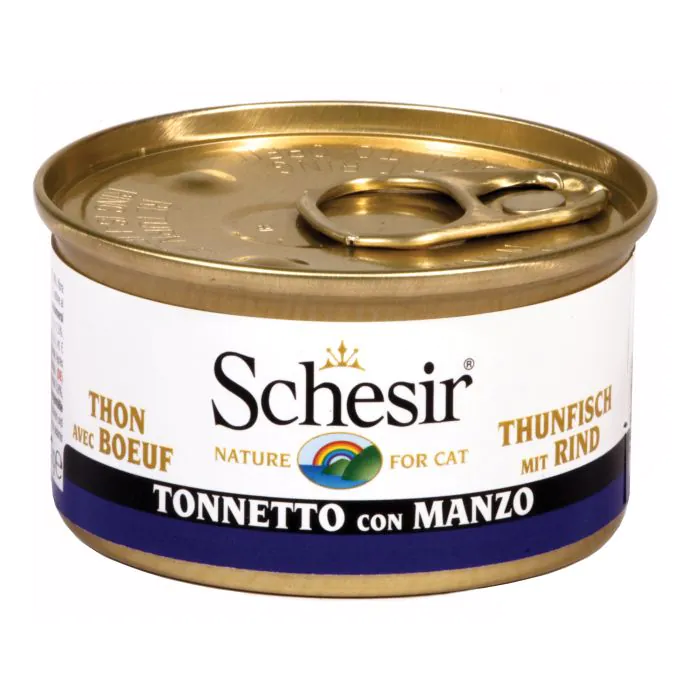 Schesir Gatto Lattina In Jelly Adulto Tonnetto & Manzo 85 Gr Schesir Gatto Lattina In Jelly Adulto Tonnetto & Manzo 85 Gr