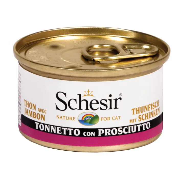 Schesir Gatto Lattina In Jelly Adulto Tonnetto & Prosciutto 85 Gr Schesir Gatto Lattina In Jelly Adulto Tonnetto & Prosciutto 85 Gr