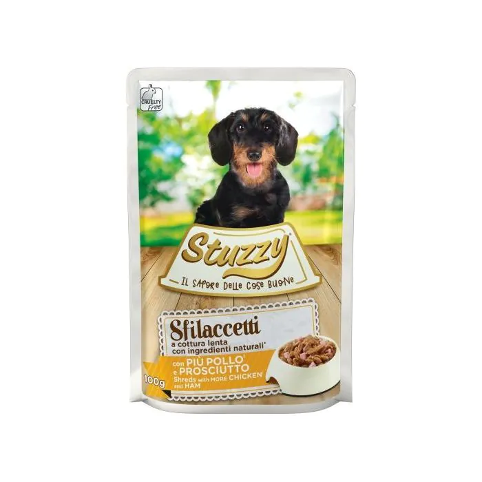 Stuzzy Cane Sfilaccetti Busta Adulto Pollo & Prosciutto 100 Gr Stuzzy Cane Sfilaccetti Busta Adulto Pollo & Prosciutto 100 Gr