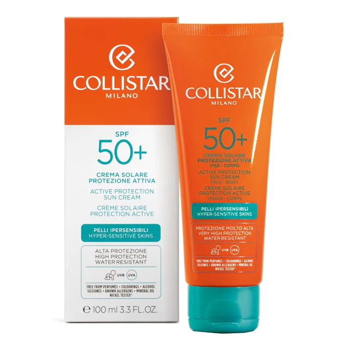Crema solare protezione attiva pelli sensibili spf 50+ 100 ml