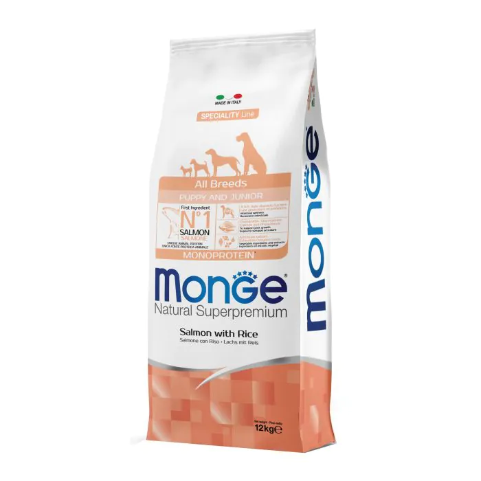 Monge Cane Natural Superpremium Puppy&Junior All Breeds Salmone & Riso 12 Kg Monge Cane Natural Superpremium Puppy&Junior All Breeds Salmone & Riso 12 Kg