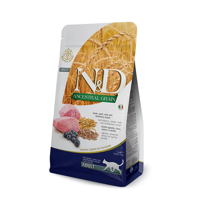 Farmina Gatto N&D Ancestral Adulto Agnello, Farro, Avena & Mirtillo 5 Kg Farmina Gatto N&D Ancestral Adulto Agnello, Farro, Avena & Mirtillo 5 Kg