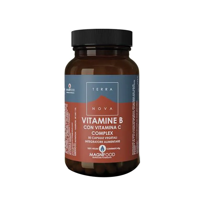 Terranova complesso di vitamine b con vitamina c 50 capsule Terranova complesso di vitamine b con vitamina c 50 capsule