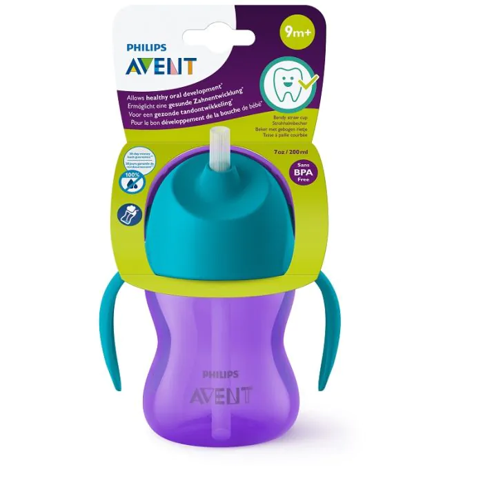 Philips tazza colorata con cannuccia femmina 200 ml