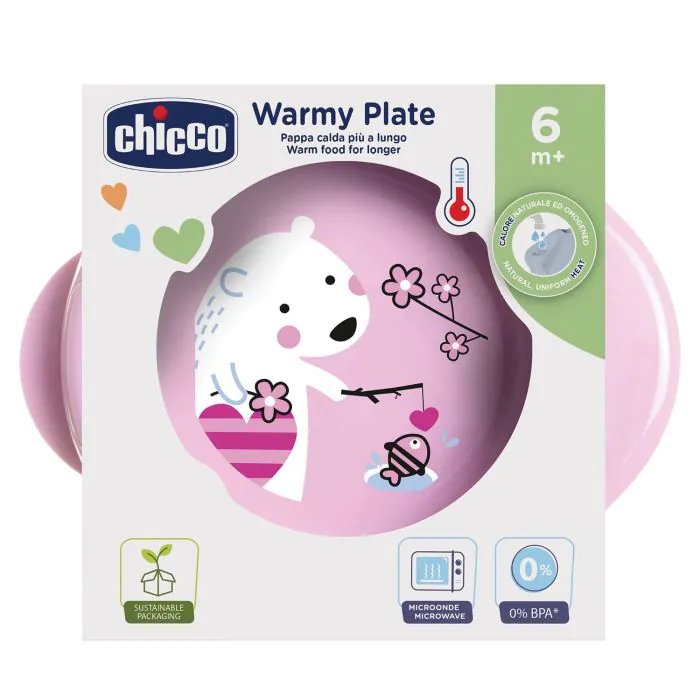 Chicco piatto pappacalda rosa 6m+