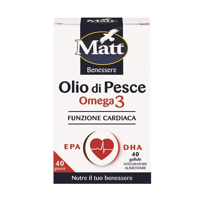 Matt benessere olio di pesce omega 3 40 gellule Matt benessere olio di pesce omega 3 40 gellule