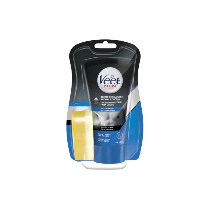 Veet for men crema depilatoria sotto la doccia pelli sensibili 150 ml Veet for men crema depilatoria sotto la doccia pelli sensibili 150 ml