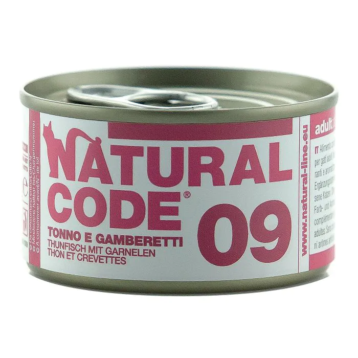 Natural Code Gatto Lattina (09) Adulto Tonno & Gamberetti 85 Gr Natural Code Gatto Lattina (09) Adulto Tonno & Gamberetti 85 Gr
