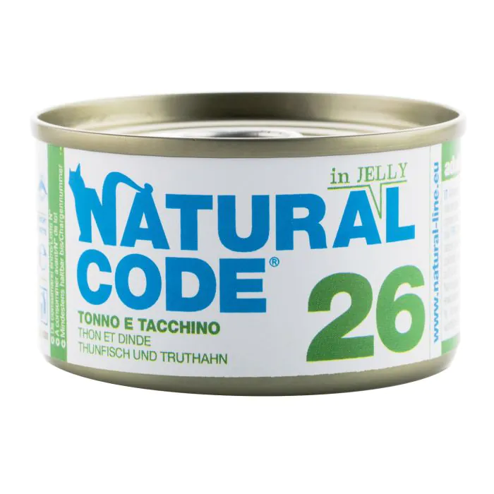 Natural Code Gatto Lattina (26) Adulto Tonno & Tacchino 85 Gr Natural Code Gatto Lattina (26) Adulto Tonno & Tacchino 85 Gr