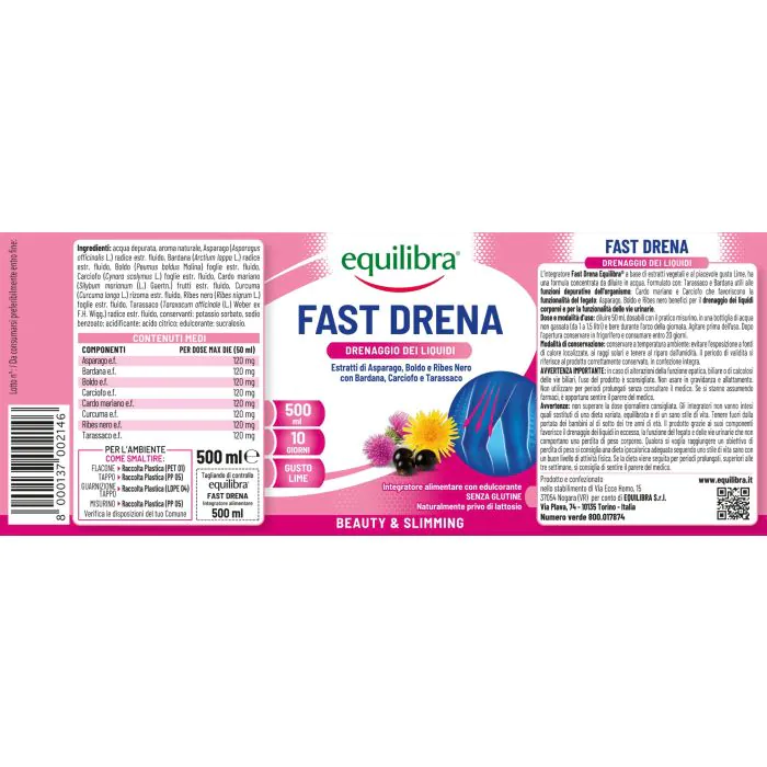 Equilibra Fast Drena Integratore Per la Perdita Di Peso 500 ml