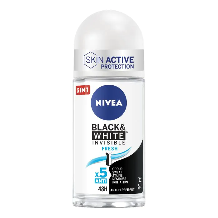 NIVEA - Invisible for Black & White Fresh - Deodorante Roll-On 50 ml NIVEA - Invisible for Black & White Fresh - Deodorante Roll-On 50 ml