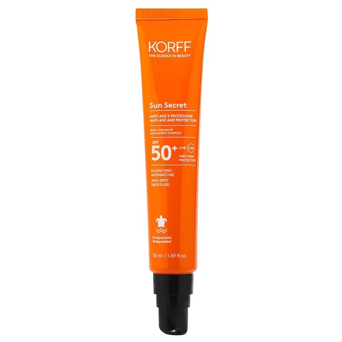 Korff sun secret fluido viso antimacchie spf50+ 50 ml Korff sun secret fluido viso antimacchie spf50+ 50 ml