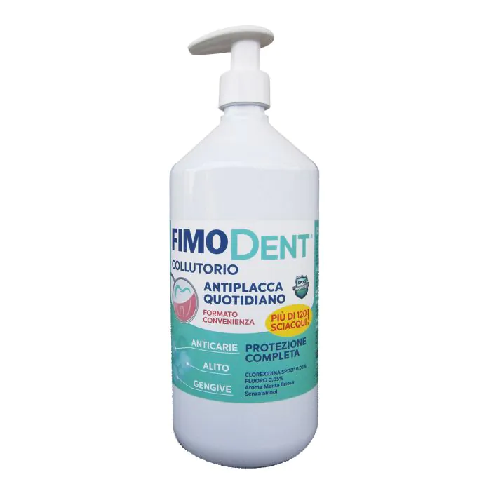 Fimodent Collutorio Antiplacca Quotidiano Clorexina 0,05% + Fluoro 0,05%, 1L Fimodent Collutorio Antiplacca Quotidiano Clorexina 0,05% + Fluoro 0,05%, 1L