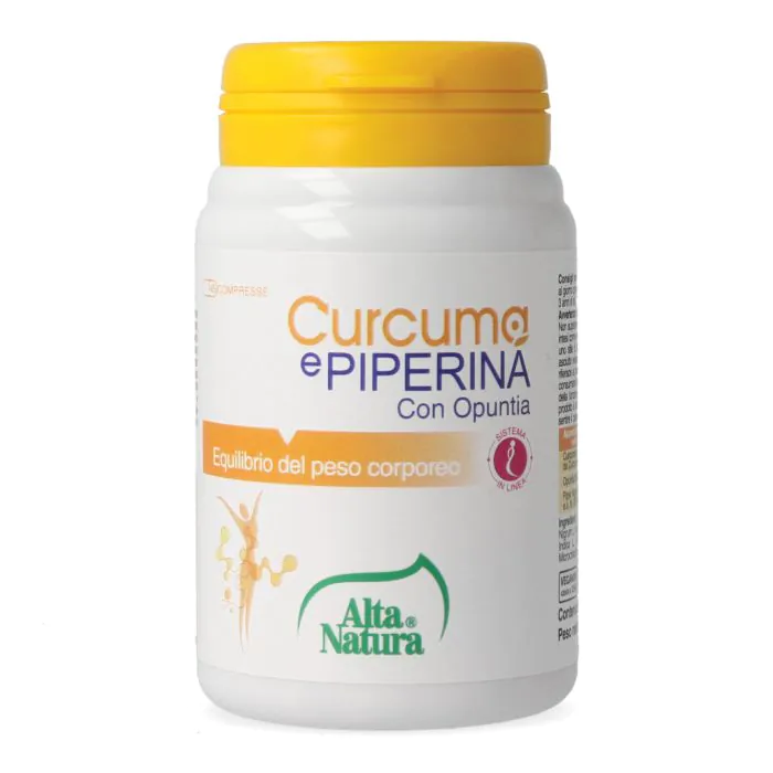 Curcuma e piperina con opuntia 45 compresse 900mg