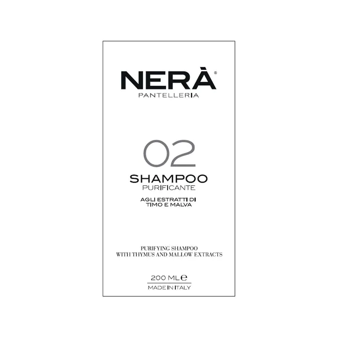 Nera' 02 shampoo purificante estratti timo e malva 200 ml Nera' 02 shampoo purificante estratti timo e malva 200 ml