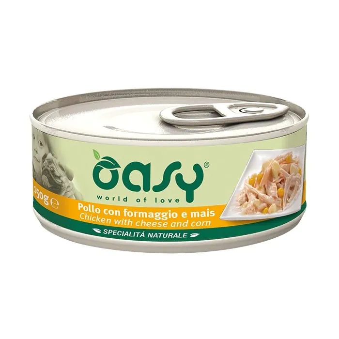 Oasy Cane Specialita' Naturali Adulto Pollo, Formaggio & Mais 150 Gr Oasy Cane Specialita' Naturali Adulto Pollo, Formaggio & Mais 150 Gr