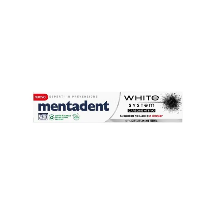Mentadent white system charcoal 75 ml Mentadent white system charcoal 75 ml