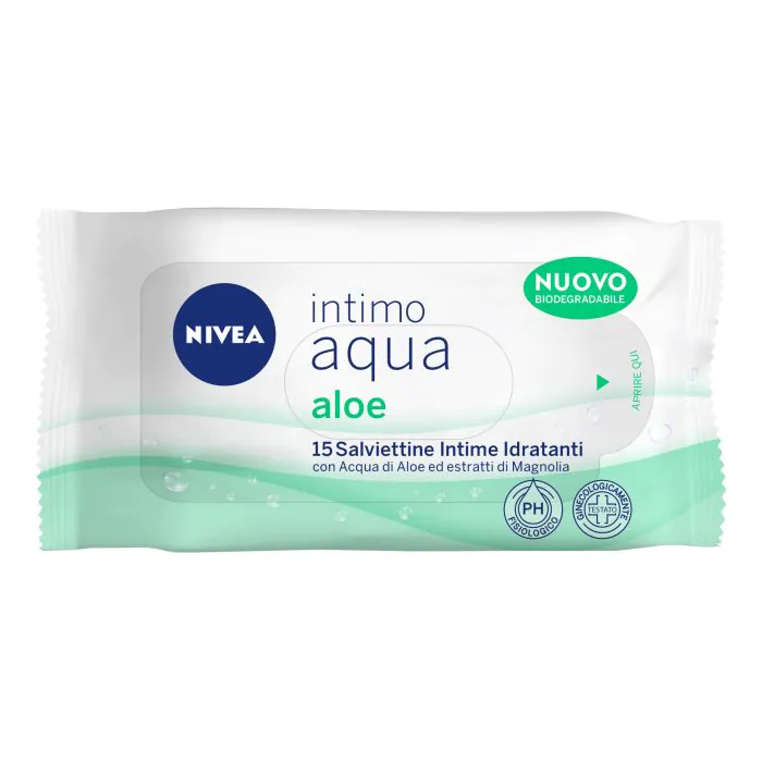 Nivea intimo aqua aloe salviettine 15 pezzi Nivea intimo aqua aloe salviettine 15 pezzi