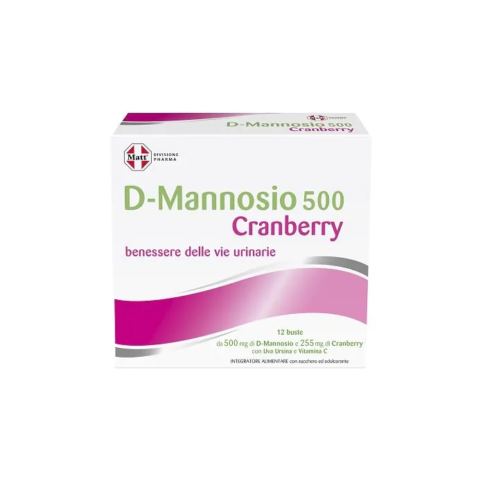 Matt divisione pharma d-mannosio 500 cranberry 12 bustine Matt divisione pharma d-mannosio 500 cranberry 12 bustine