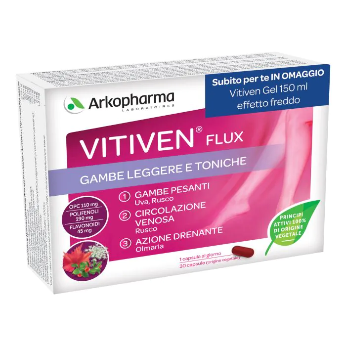 Vitiven Flux 30 Capsule + Vitiven Gel Effetto Ghiaccio 150 ml Omaggio Vitiven Flux 30 Capsule + Vitiven Gel Effetto Ghiaccio 150 ml Omaggio