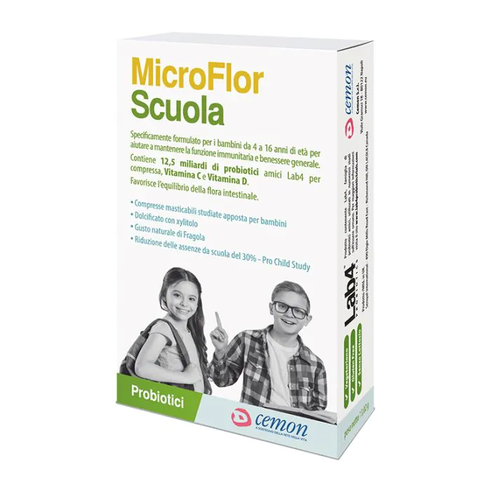 Microflor Scuola 30 Capsule Masticabili Microflor Scuola 30 Capsule Masticabili