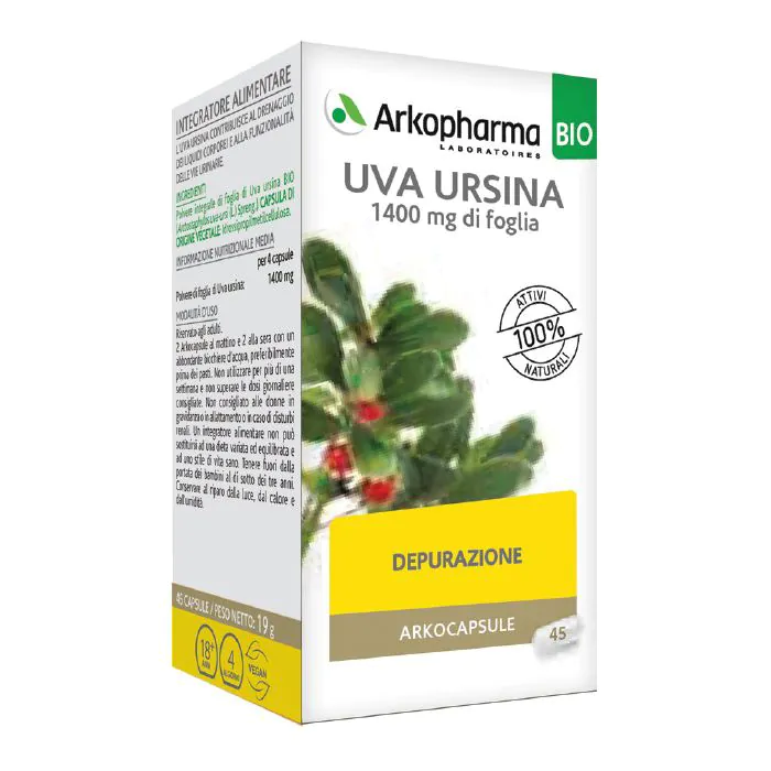 Arkopharma Uva Ursina Bio Integratore Depurativo 45 Capsule Arkopharma Uva Ursina Bio Integratore Depurativo 45 Capsule